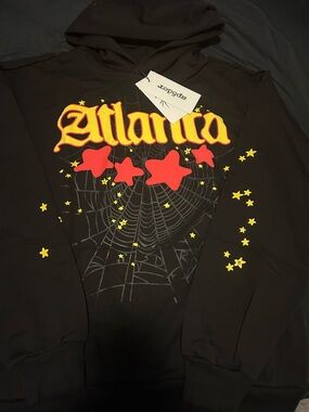 Atlanta Graphic Crewneck Sweater - Black with Yellow & Red Stars